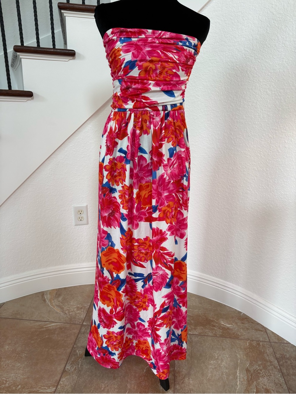 Grace Karin Pink & Orange Floral Dress